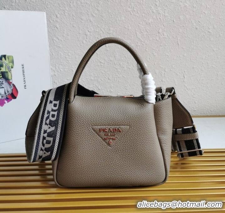 Buy Inexpensive Prada leather tote bag 1BC145 gray