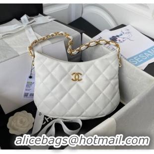 Popular Style Chanel SMALL BAG Lambskin & Gold-Tone Metal AS3562 WHITE