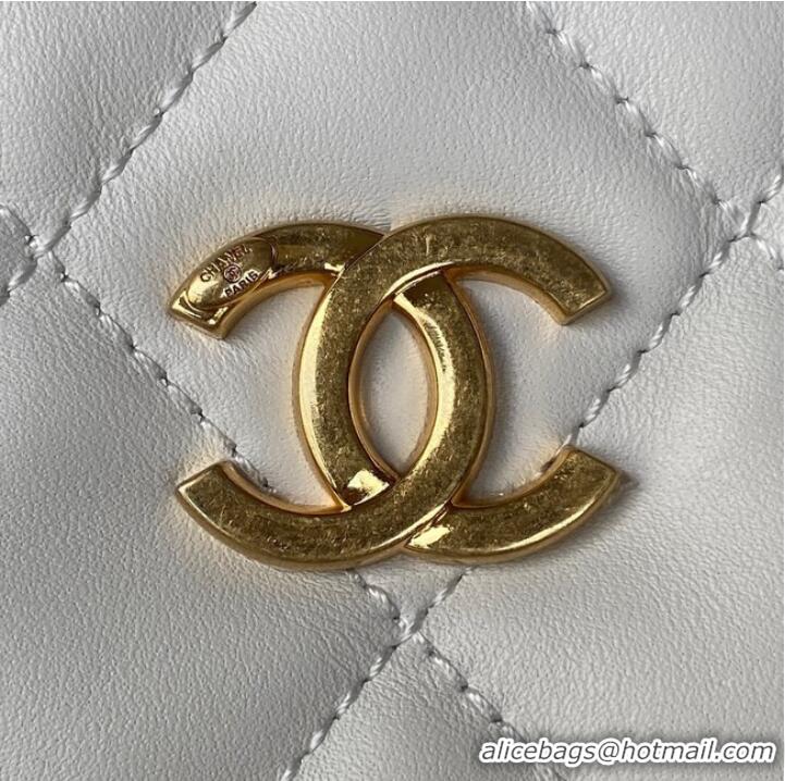 Popular Style Chanel SMALL BAG Lambskin & Gold-Tone Metal AS3562 WHITE