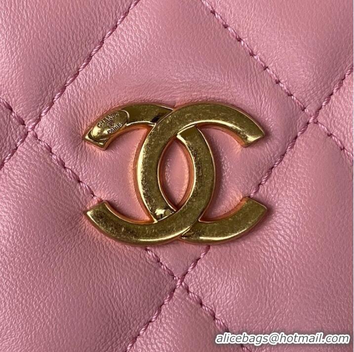 Promotional Chanel SMALL BAG Lambskin & Gold-Tone Metal AS3562 PINK