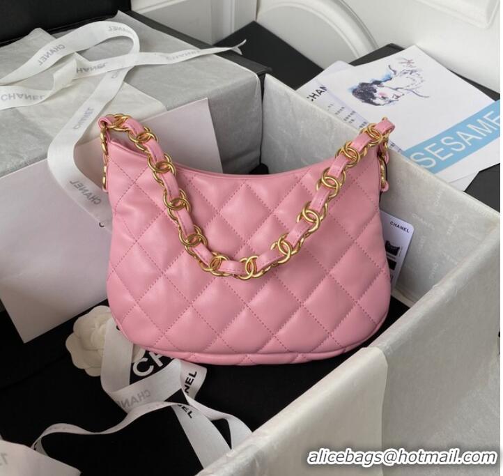 Promotional Chanel SMALL BAG Lambskin & Gold-Tone Metal AS3562 PINK