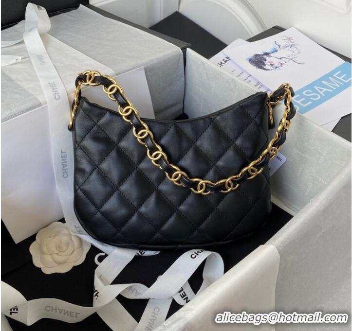 Buy Cheapest Chanel SMALL BAG Lambskin & Gold-Tone Metal AS3562 BLACK