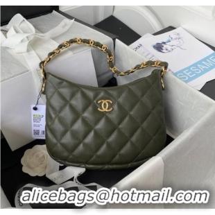 Luxury Cheap Chanel SMALL BAG Lambskin & Gold-Tone Metal AS3562 GREEN