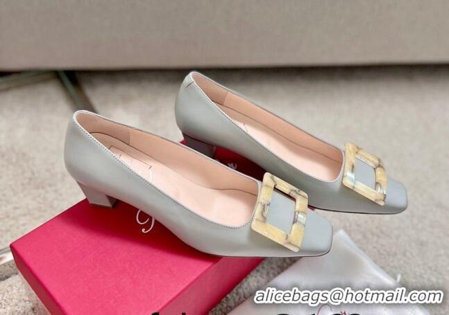 Trendy Design Roger Vivier Leather pumps 4cm Grey 072215