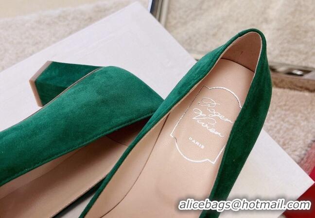 Sophisticated Roger Vivier Suede pumps 4cm Green 072217