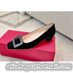 Hot Style Roger Vivier Suede pumps 4cm Black 072218