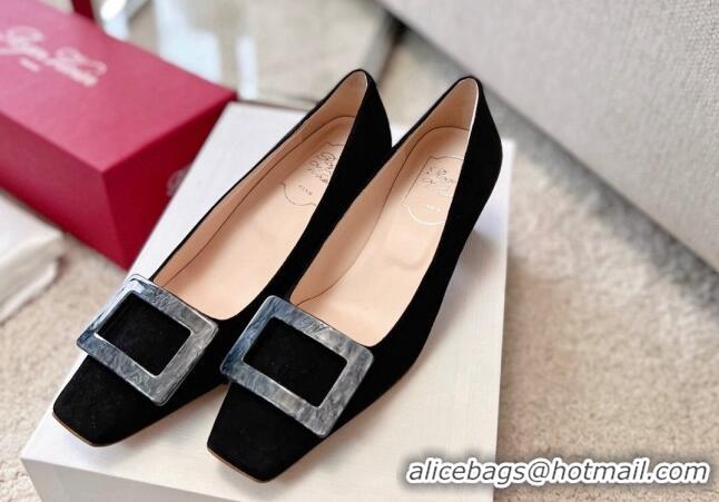 Hot Style Roger Vivier Suede pumps 4cm Black 072218