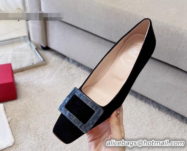 Hot Style Roger Vivier Suede pumps 4cm Black 072218