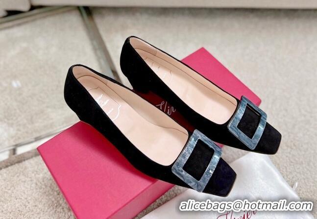 Hot Style Roger Vivier Suede pumps 4cm Black 072218