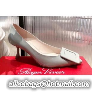 Sumptuous Roger Vivier Patent Leather 8.5 cm Pumps Grey 081092