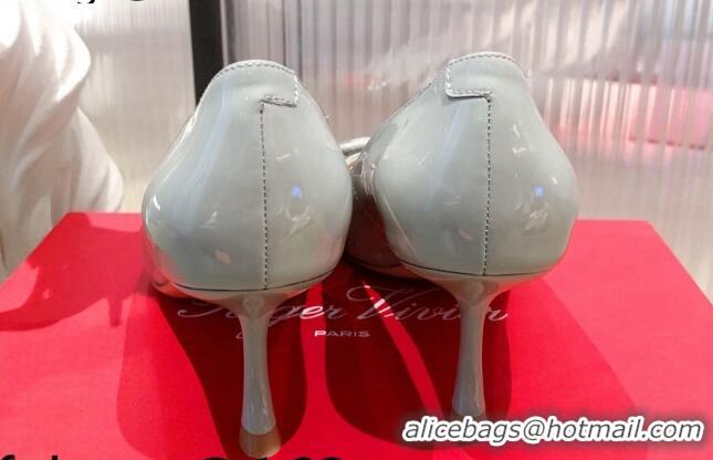 Sumptuous Roger Vivier Patent Leather 8.5 cm Pumps Grey 081092