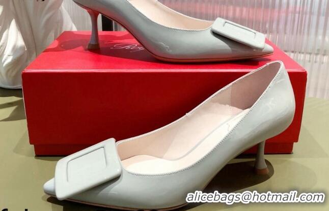 Sumptuous Roger Vivier Patent Leather 8.5 cm Pumps Grey 081092