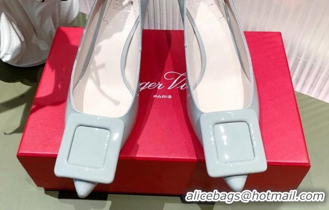 Sumptuous Roger Vivier Patent Leather 8.5 cm Pumps Grey 081092