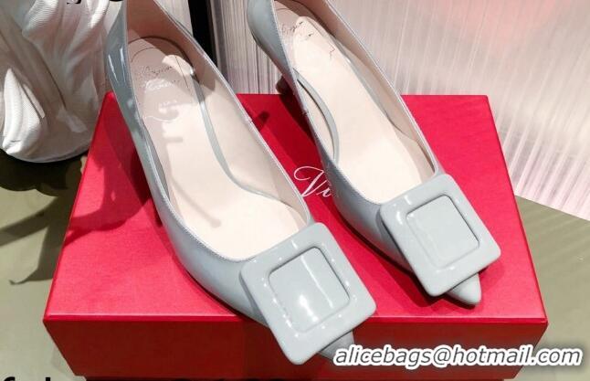 Sumptuous Roger Vivier Patent Leather 8.5 cm Pumps Grey 081092