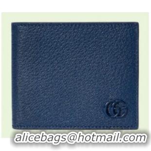 Grade Design Gucci GG Marmont leather bi-fold wallet 428726 Royal blue