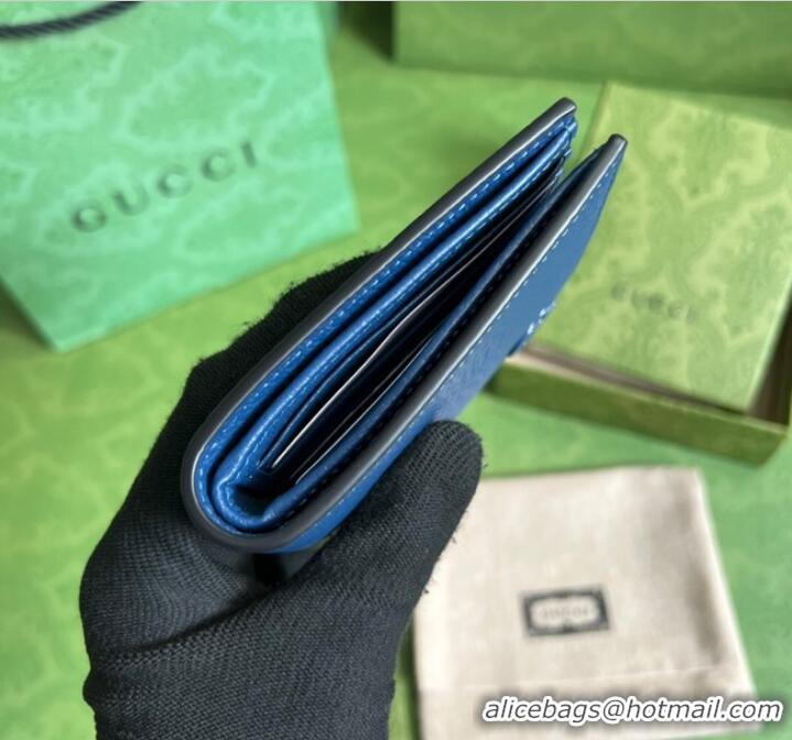 Grade Design Gucci GG Marmont leather bi-fold wallet 428726 Royal blue