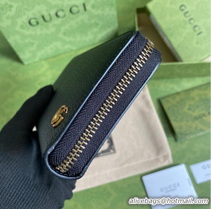 Shop Grade Gucci GG Marmont leather bi-fold zip around wallet 428736 black