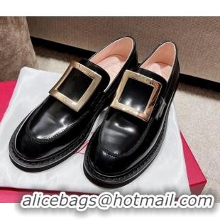 Best Product Roger Vivier Viv' Rangers Metal Buckle Loafers in Patent Leather Black 2082711