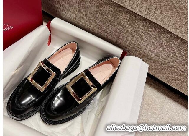 Best Product Roger Vivier Viv' Rangers Metal Buckle Loafers in Patent Leather Black 2082711