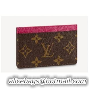 Pretty Style Louis Vuitton CARD HOLDER M60703 Fuchsia Pink