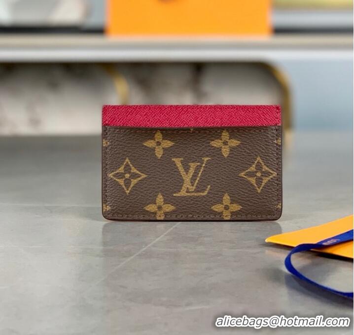 Pretty Style Louis Vuitton CARD HOLDER M60703 Fuchsia Pink