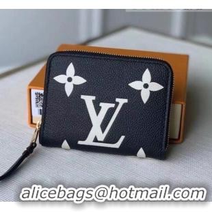 New Design Louis Vuitton Zippy Coin Purse Wallet in Giant Monogram Leather M69787 Black 2021