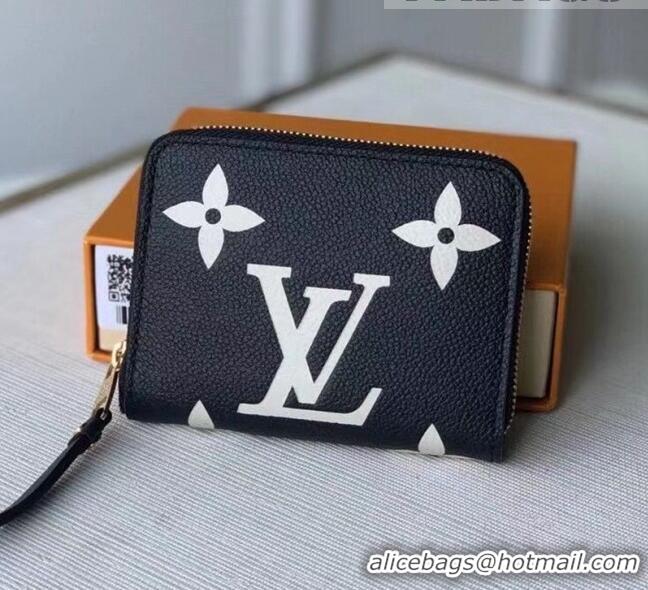 New Design Louis Vuitton Zippy Coin Purse Wallet in Giant Monogram Leather M69787 Black 2021