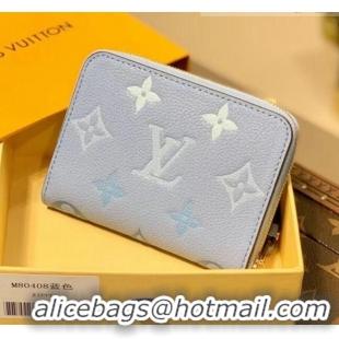 Good Product Louis Vuitton Gradient Monogram Leather Zippy Coin Purse Wallet M80408 Summer Blue 2021