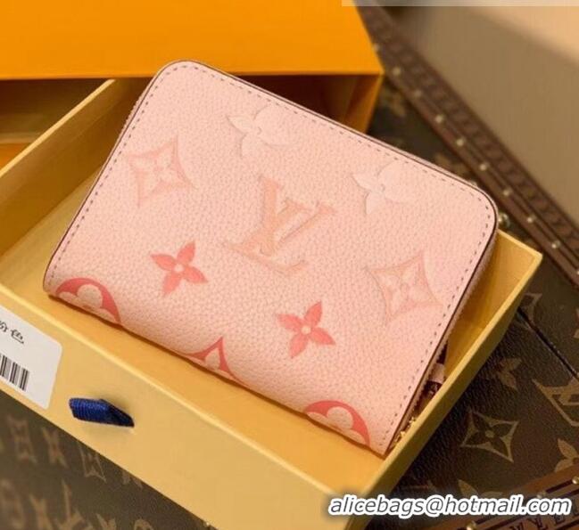 Top Quality Louis Vuitton Gradient Monogram Leather Zippy Coin Purse Wallet M80408 Pink 2021