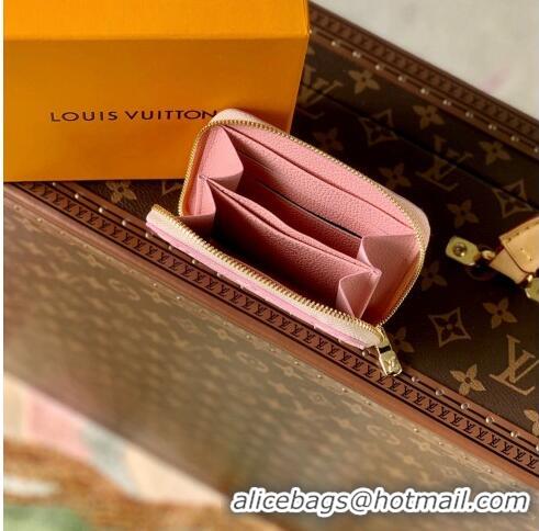 Pretty Style Louis Vuitton Zippy Coin Purse Wallet in Embossed Grained Leather M81467 Light Pink 2022