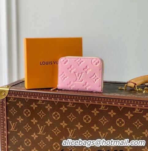 Pretty Style Louis Vuitton Zippy Coin Purse Wallet in Embossed Grained Leather M81467 Light Pink 2022