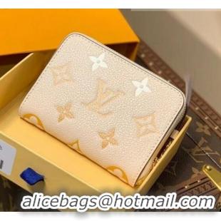 Famous Brand Louis Vuitton Gradient Monogram Leather Zippy Coin Purse Wallet M80408 Yellow 2021