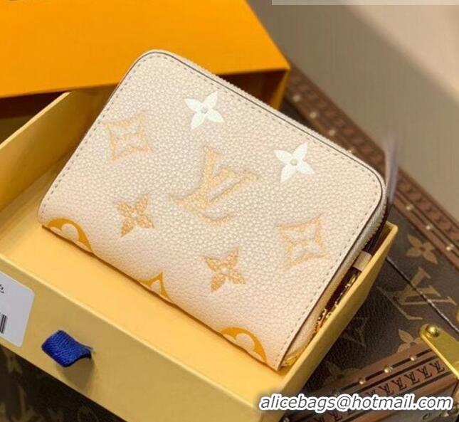 Famous Brand Louis Vuitton Gradient Monogram Leather Zippy Coin Purse Wallet M80408 Yellow 2021