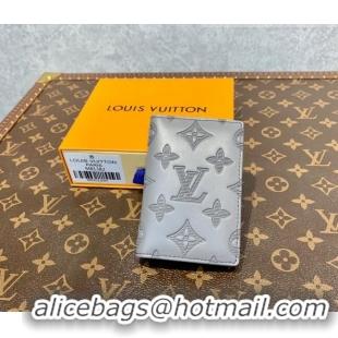 Inexpensive Louis Vuitton Men's Pocket Organizer Wallet in Monogram Shadow Leather M81382 Anthracite Grey 2022