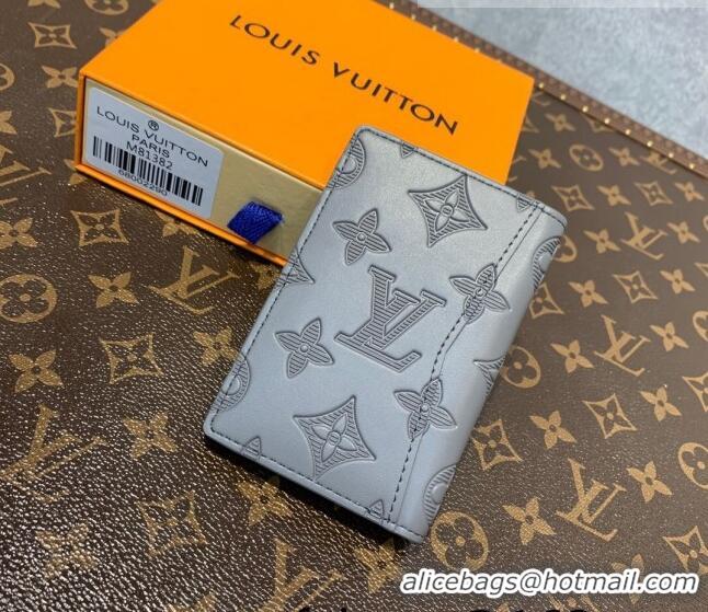 Inexpensive Louis Vuitton Men's Pocket Organizer Wallet in Monogram Shadow Leather M81382 Anthracite Grey 2022