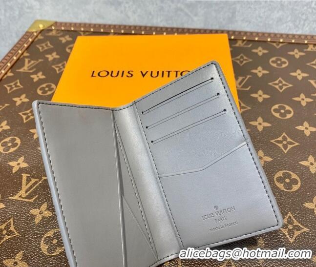 Inexpensive Louis Vuitton Men's Pocket Organizer Wallet in Monogram Shadow Leather M81382 Anthracite Grey 2022