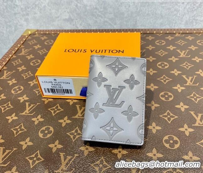 Inexpensive Louis Vuitton Men's Pocket Organizer Wallet in Monogram Shadow Leather M81382 Anthracite Grey 2022