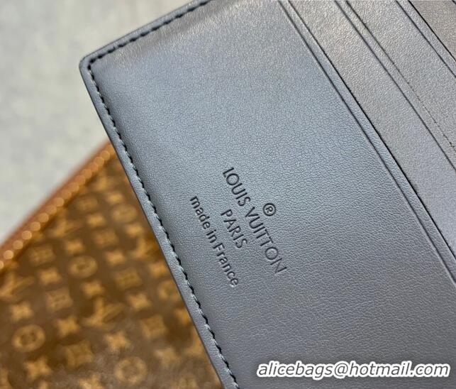 Famous Brand Louis Vuitton Men's Multiple Wallet in Monogram Shadow Leather M81383 Anthracite Grey 2022