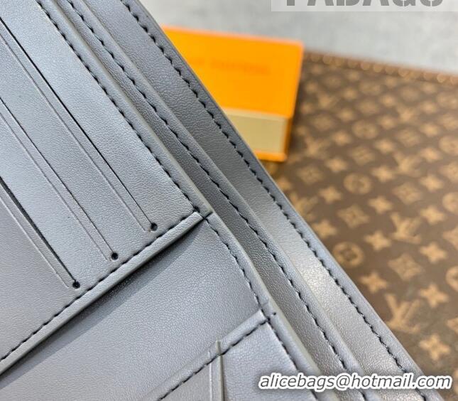 Famous Brand Louis Vuitton Men's Multiple Wallet in Monogram Shadow Leather M81383 Anthracite Grey 2022