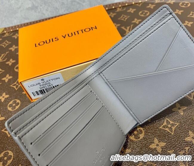 Famous Brand Louis Vuitton Men's Multiple Wallet in Monogram Shadow Leather M81383 Anthracite Grey 2022