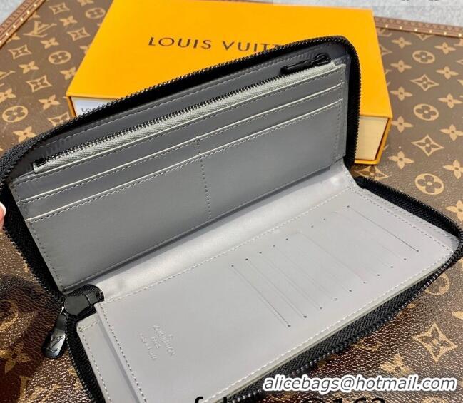 Pretty Style Louis Vuitton Men's Zippy Vertical Wallet in Monogram Shadow Leather M81384 Anthracite Grey 2022