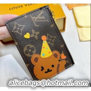 Good Product Louis Vuitton Monogram Canvas Coin Card Holder Wallet Bear M2680 Brown 2022