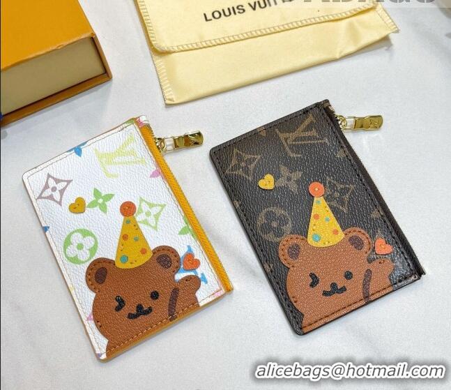 Good Product Louis Vuitton Monogram Canvas Coin Card Holder Wallet Bear M2680 Brown 2022