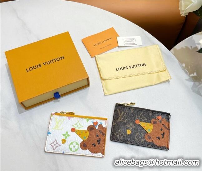 Good Product Louis Vuitton Monogram Canvas Coin Card Holder Wallet Bear M2680 Brown 2022