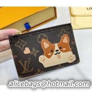 Top Quality Louis Vuitton Monogram Canvas Coin Card Holder Wallet Dog M52677 2022