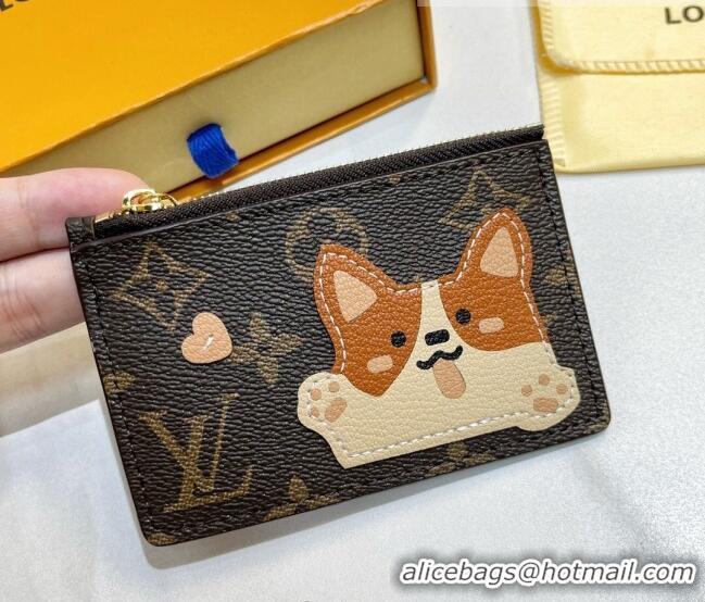 Top Quality Louis Vuitton Monogram Canvas Coin Card Holder Wallet Dog M52677 2022