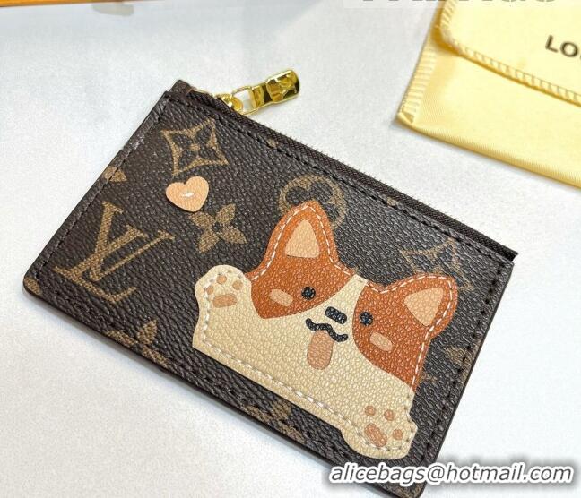 Top Quality Louis Vuitton Monogram Canvas Coin Card Holder Wallet Dog M52677 2022