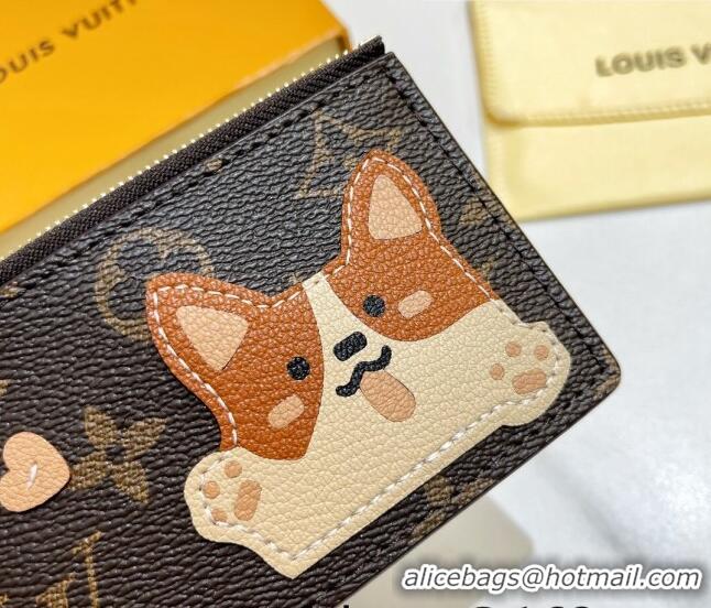 Top Quality Louis Vuitton Monogram Canvas Coin Card Holder Wallet Dog M52677 2022