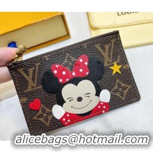 Fashion Design Louis Vuitton Monogram Canvas Coin Card Holder Wallet 52681 Minnie 2022