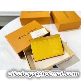 Well Crafted Louis Vuitton Card Holder Wallet in Yellow Epi Leather M81065 2022